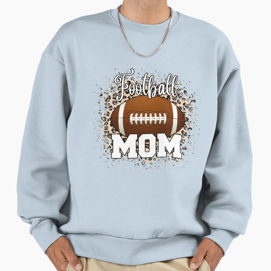 Football Mom Leopard Mothers Day Sweatshirt - Novelty Apparel for Adults - T-Shirt, Sweatshirt, Hoodie