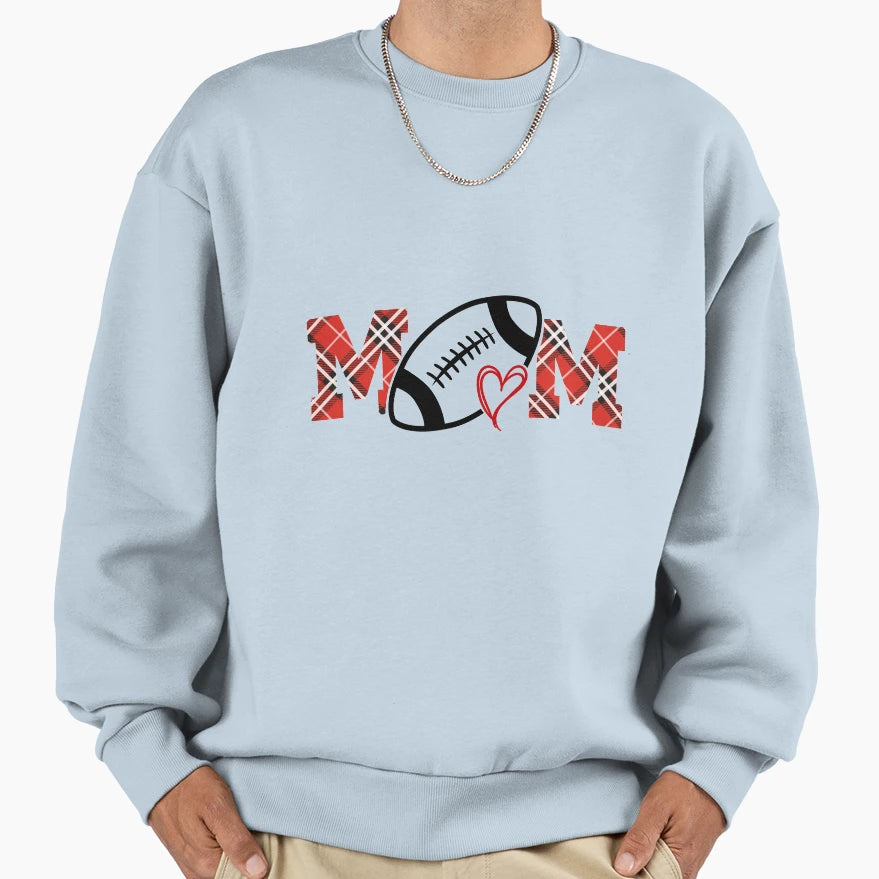 Football Mom Tartan Football Love Sweatshirt - Minimalist Print Unisex - T-Shirt, Sweatshirt, Hoodie