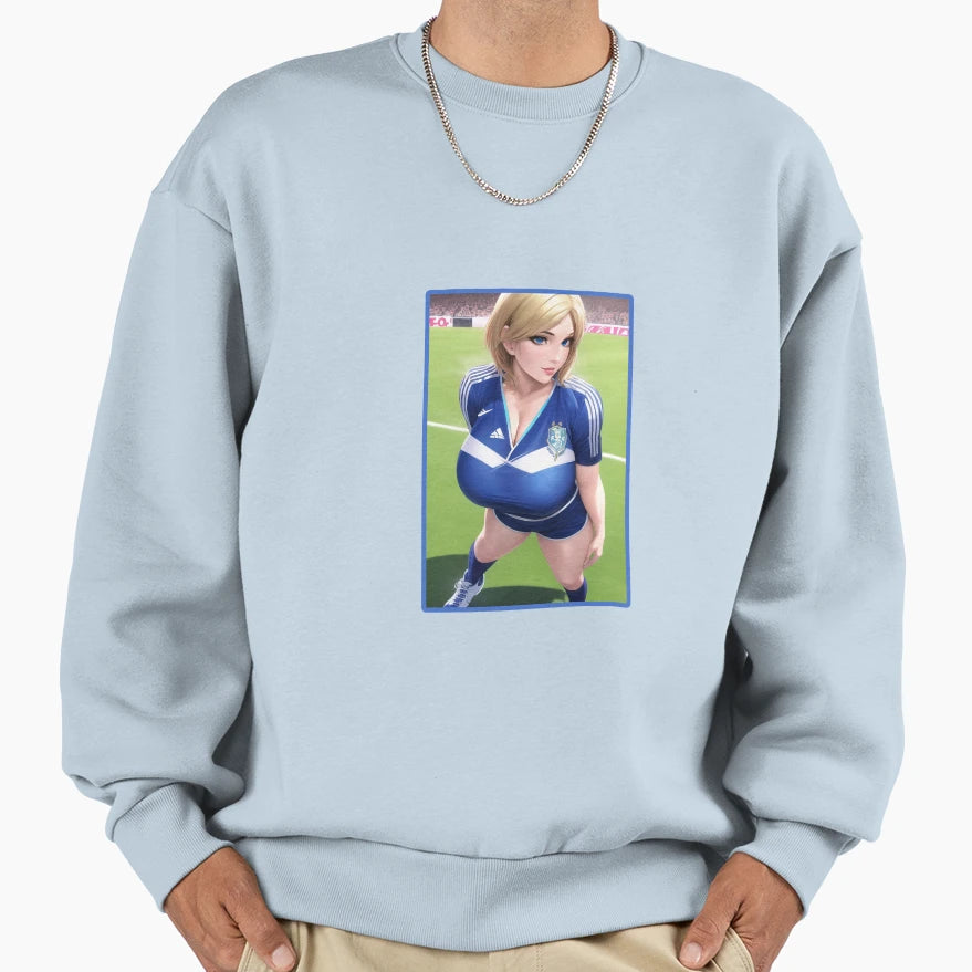 Anime Waifu Goddess Playing Sweatshirt - Aesthetic Graphic for Adults - T-Shirt, Sweatshirt, Hoodie