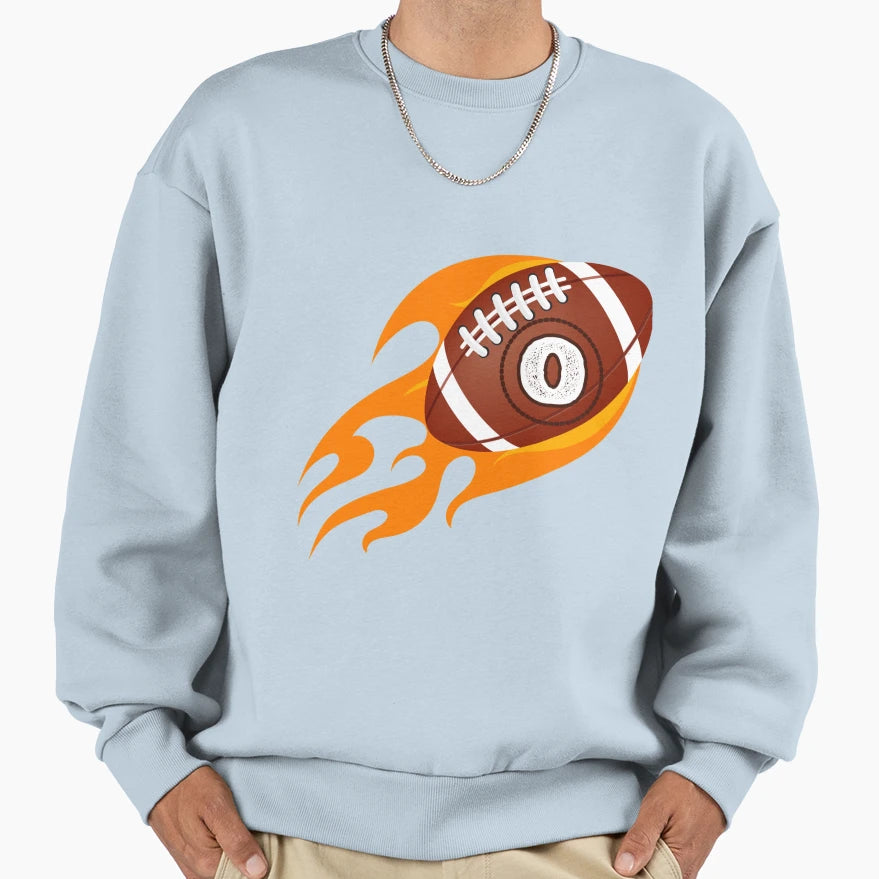 Monogram O Football Fireball Sweatshirt - Fun Novelty Design Unisex - T-Shirt, Sweatshirt, Hoodie