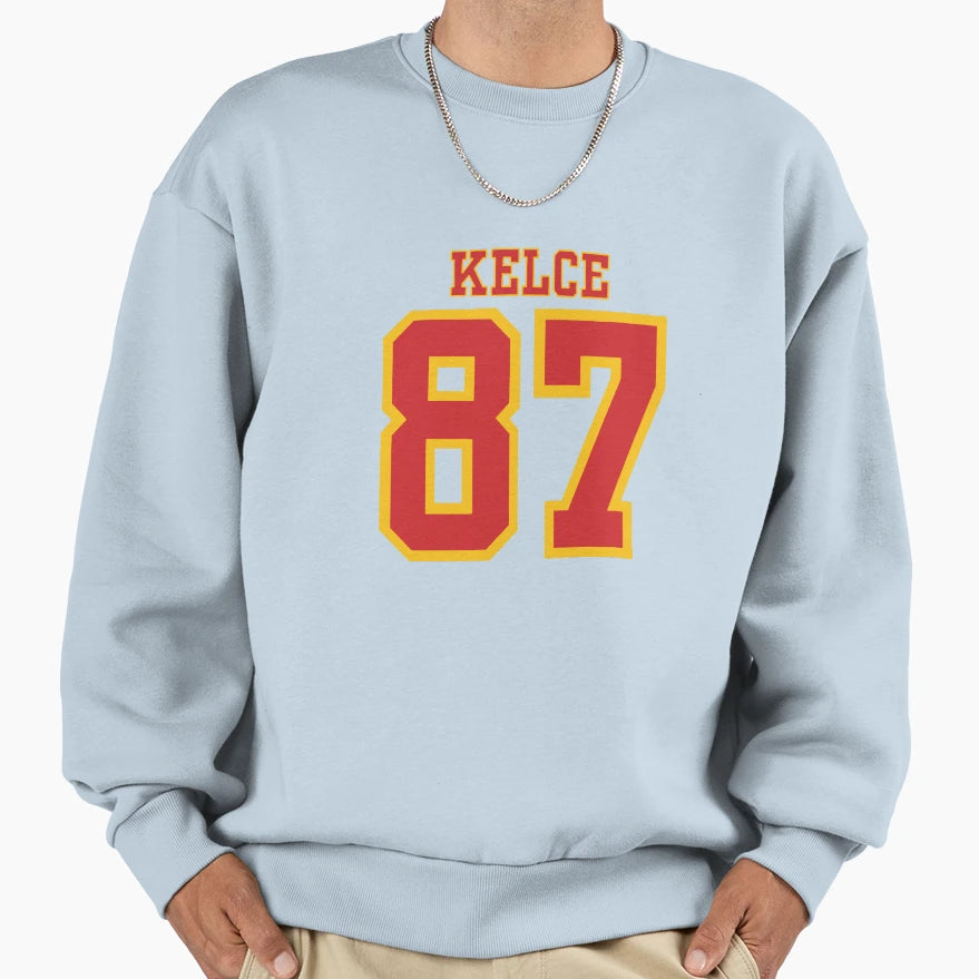 Kelce 87 Jersey Nfl Chiefs Sweatshirt - Trendy Graphic for Adults - T-Shirt, Sweatshirt, Hoodie