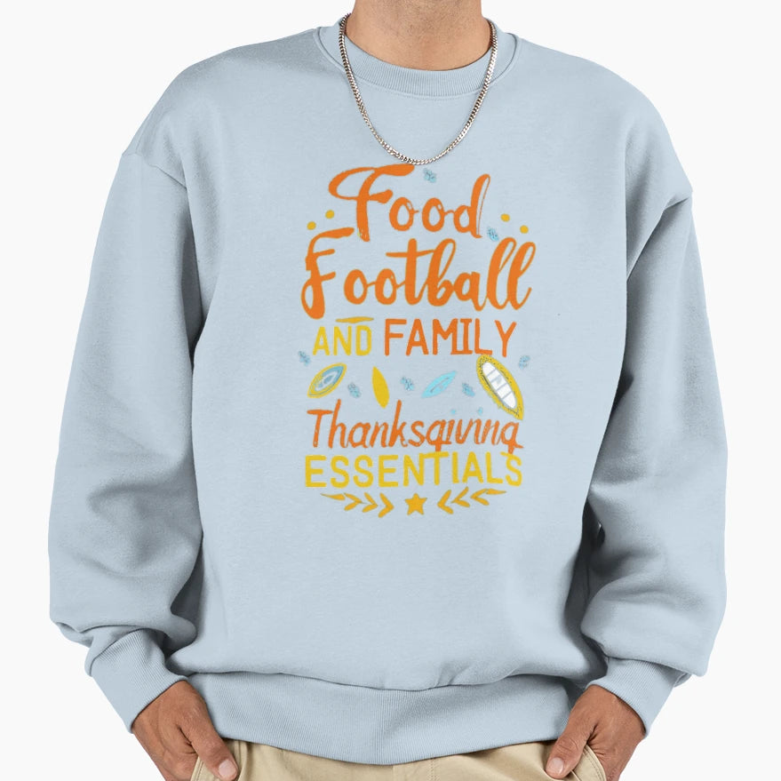 Food Football And Family Sweatshirt - Minimalist Print Men Women - T-Shirt, Sweatshirt, Hoodie