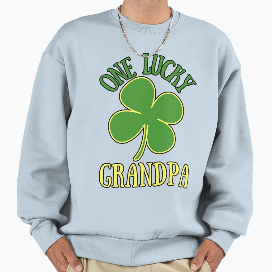 One Lucky Grandpa Sweatshirt - Streetwear Style for Adults - T-Shirt, Sweatshirt, Hoodie