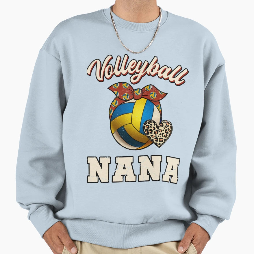 Volleyball Nana Leopard Volleyball Sweatshirt - Novelty Apparel Men Women - T-Shirt, Sweatshirt, Hoodie