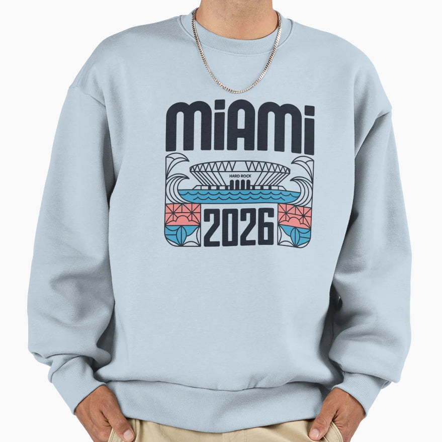 Miami 2026 Ocean Wave Football V9 T-Shirt - Streetwear Style Men Women - T-Shirt, Sweatshirt, Hoodie