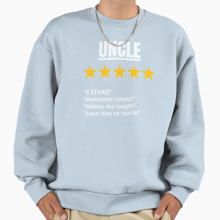 Uncle Gift 5 Star Sweatshirt - Minimalist Print Men Women - T-Shirt, Sweatshirt, Hoodie