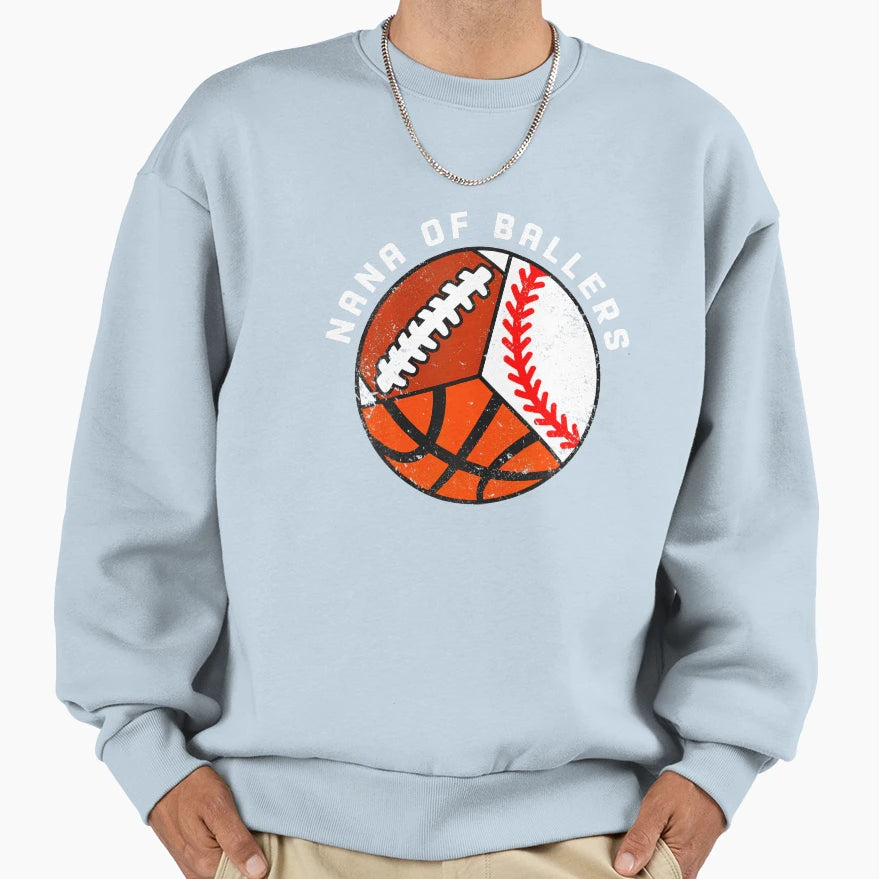 Nana Ballers Funny Baseball Sweatshirt - Custom Art Print for Adults - T-Shirt, Sweatshirt, Hoodie