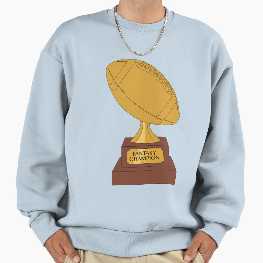 Fantasy Football Champion Trophy Sweatshirt - Minimalist Print for Adults - T-Shirt, Sweatshirt, Hoodie