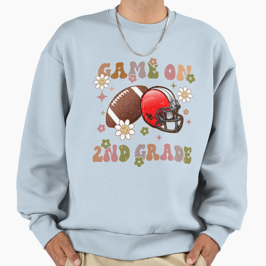 Game 2Nd Grade Football Back To Sweatshirt - Unique Graphic Men Women - T-Shirt, Sweatshirt, Hoodie