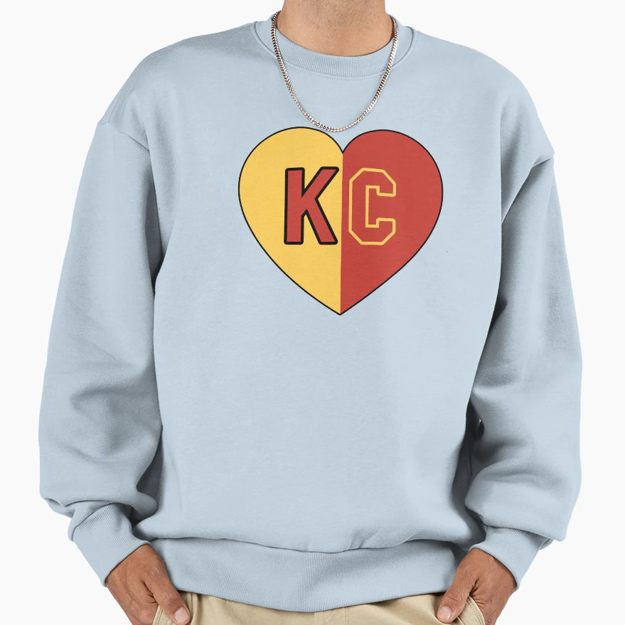 I Love Kansas City Kc Heart Sweatshirt - Custom Art Print Men Women - T-Shirt, Sweatshirt, Hoodie