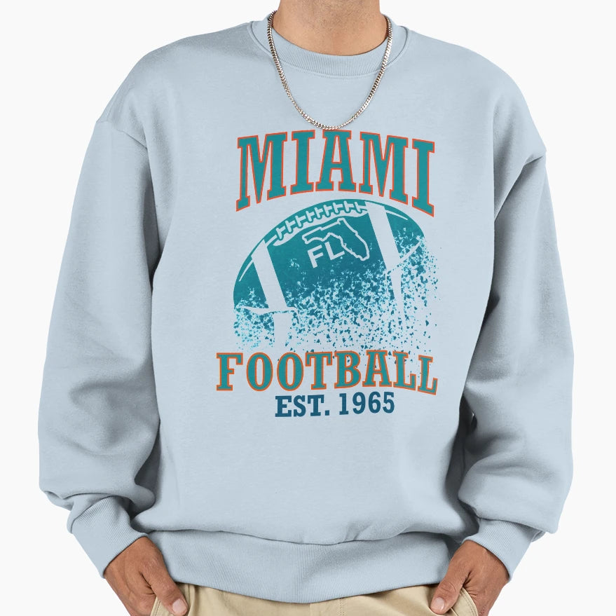 Miami Football Sweatshirt - Minimalist Print Men Women - T-Shirt, Sweatshirt, Hoodie