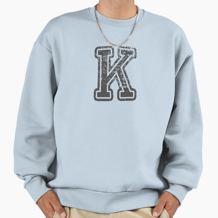 K Initial Letter Logo Sweatshirt - Streetwear Style Men Women - T-Shirt, Sweatshirt, Hoodie