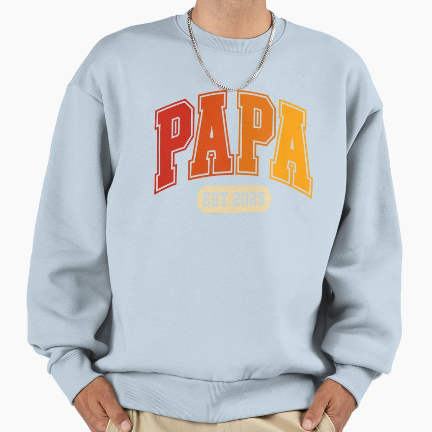 Funny Grandpa Est 2025 New Papa Gifts Sweatshirt - Custom Art Print Unisex - T-Shirt, Sweatshirt, Hoodie