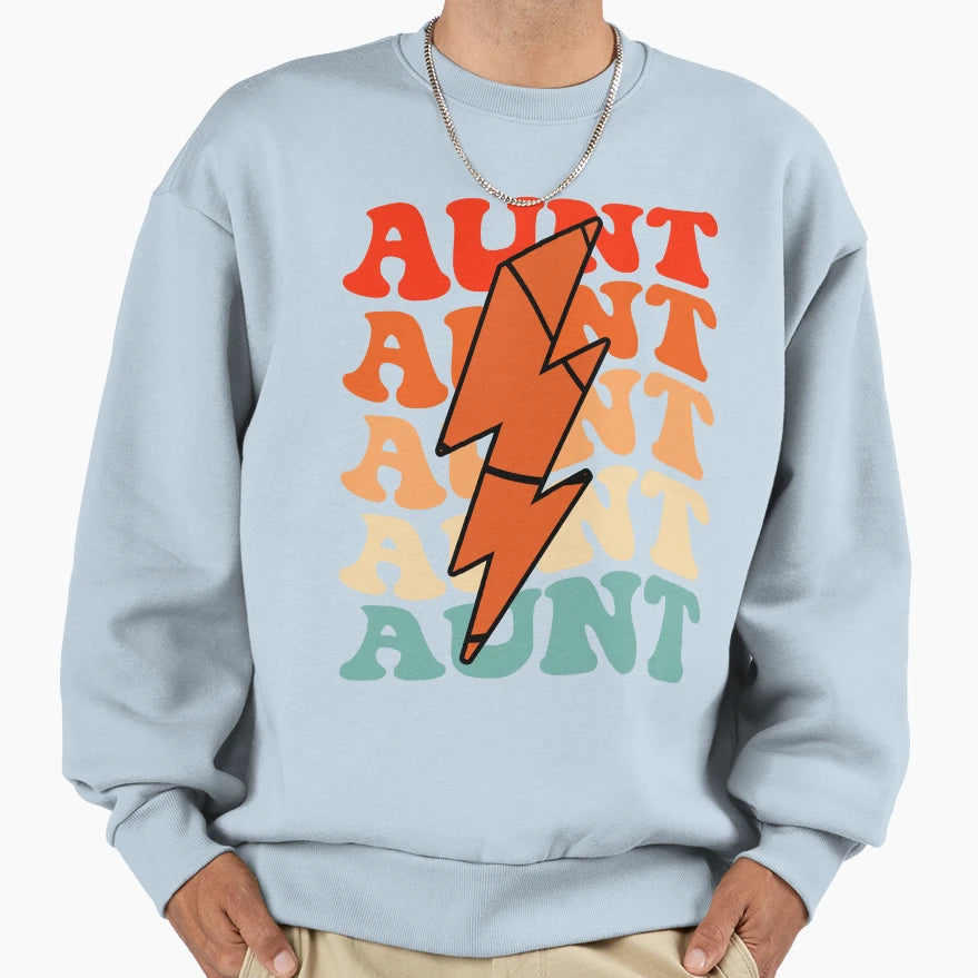 Basketball Aunt Groovy Sweatshirt - Casual Everyday Wear for Adults - T-Shirt, Sweatshirt, Hoodie