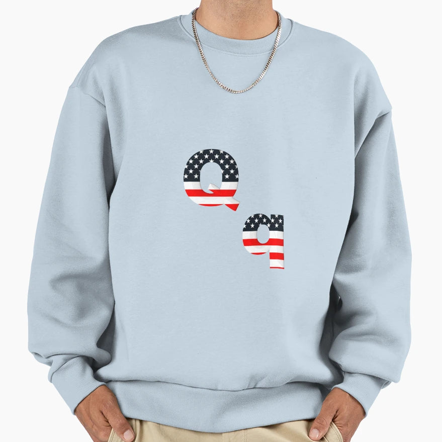 Alphabet Usa Q Sweatshirt - Novelty Apparel for Adults - T-Shirt, Sweatshirt, Hoodie