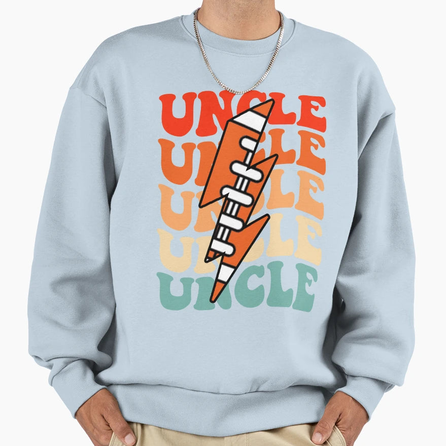 Football Uncle Groovy Lightning Sweatshirt - Minimalist Print Men Women - T-Shirt, Sweatshirt, Hoodie