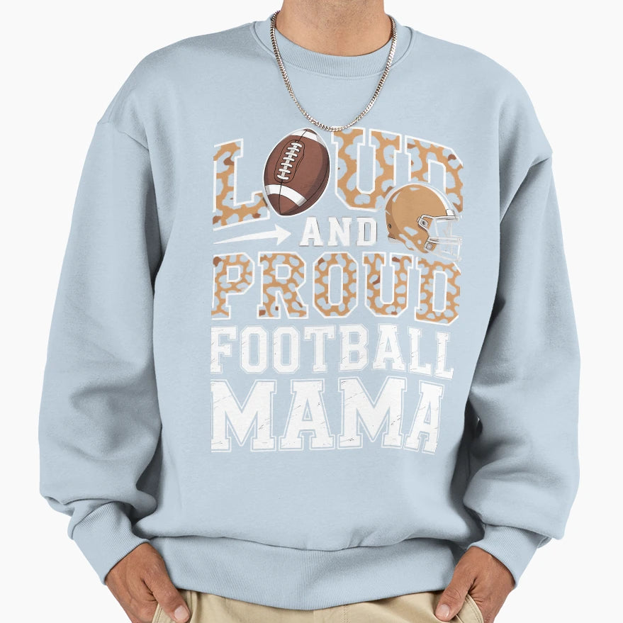 Leopard Football Mama Family Support Sweatshirt - Fun Novelty Design Unisex - T-Shirt, Sweatshirt, Hoodie