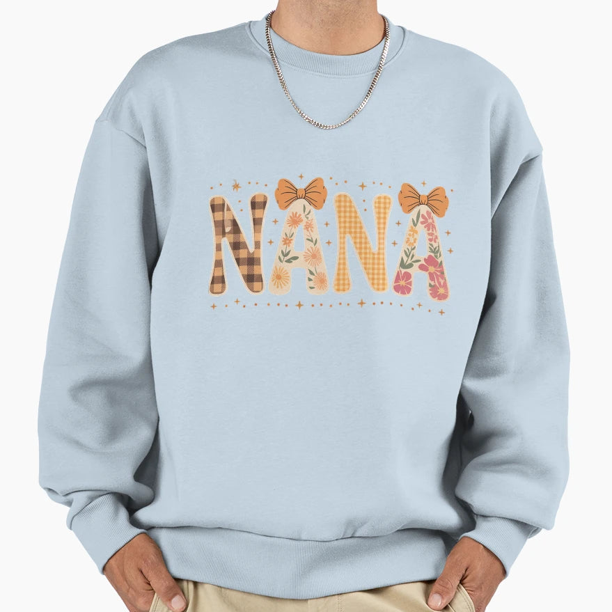 Preppy Fall Nana Pumpkin Autumn Sweatshirt - Trendy Graphic for Adults - T-Shirt, Sweatshirt, Hoodie