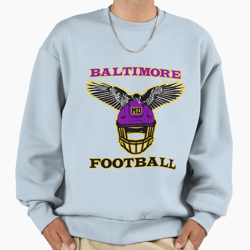 Baltimore Football T-Shirt - Unique Graphic Unisex - T-Shirt, Sweatshirt, Hoodie