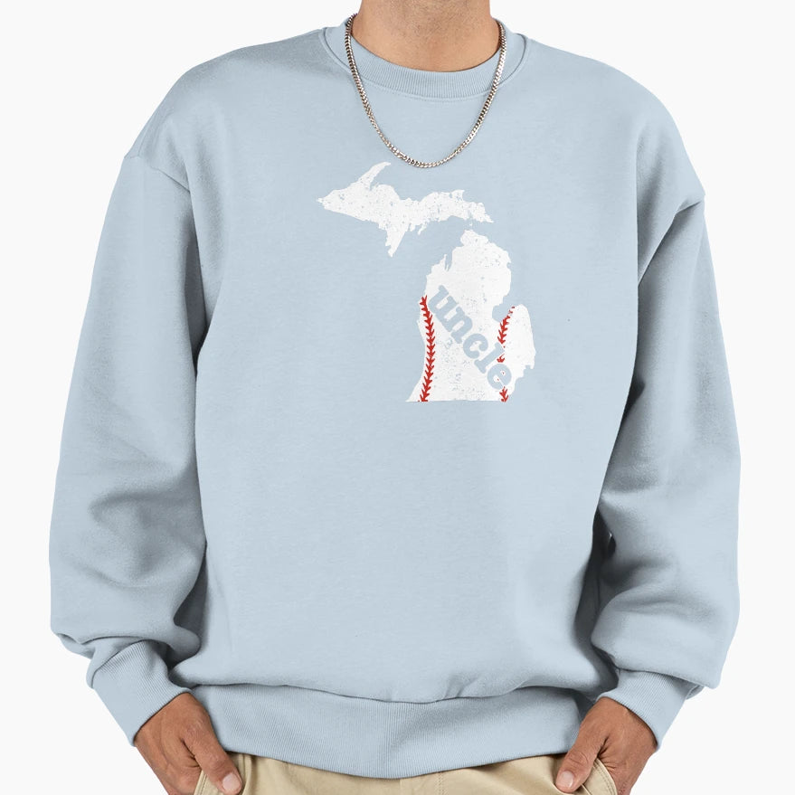 Softball Uncle Michigan Baseball Uncle T-Shirt - Streetwear Style Men Women - T-Shirt, Sweatshirt, Hoodie