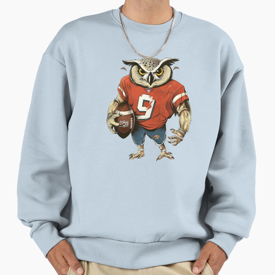 Owl Football Sweatshirt - Casual Everyday Wear Unisex - T-Shirt, Sweatshirt, Hoodie