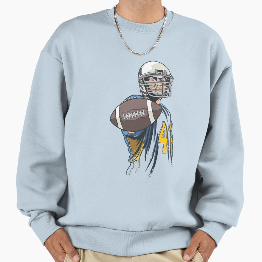 American Football Sports Fitness Sweatshirt - Minimalist Print for Adults - T-Shirt, Sweatshirt, Hoodie