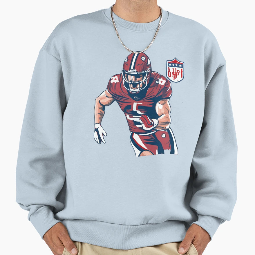97 Player Touchdown Defensive End Sweatshirt - Novelty Apparel Unisex - T-Shirt, Sweatshirt, Hoodie