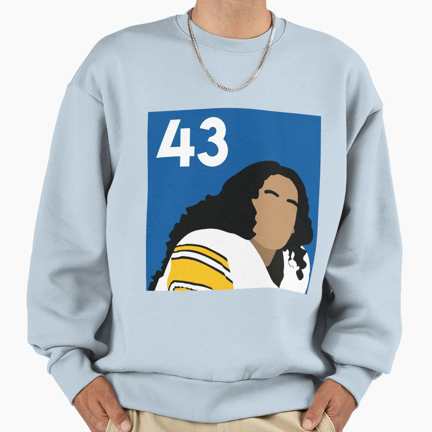Troy Polamalu Sweatshirt - Minimalist Print for Adults - T-Shirt, Sweatshirt, Hoodie
