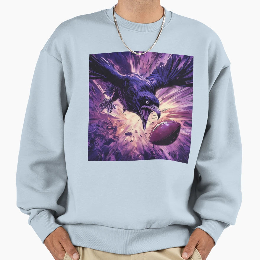 Baltimore Raven Going After Ball Sweatshirt - Trendy Graphic Men Women - T-Shirt, Sweatshirt, Hoodie