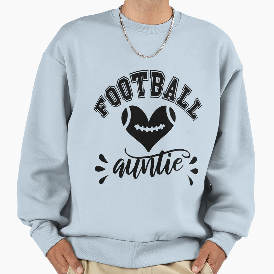Funny Football Gift Football Auntie Sweatshirt - Custom Art Print Unisex - T-Shirt, Sweatshirt, Hoodie