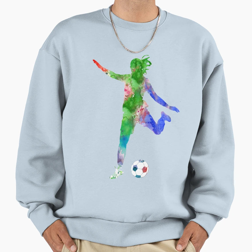 Female Soccer Player Sweatshirt - Streetwear Style Men Women - T-Shirt, Sweatshirt, Hoodie