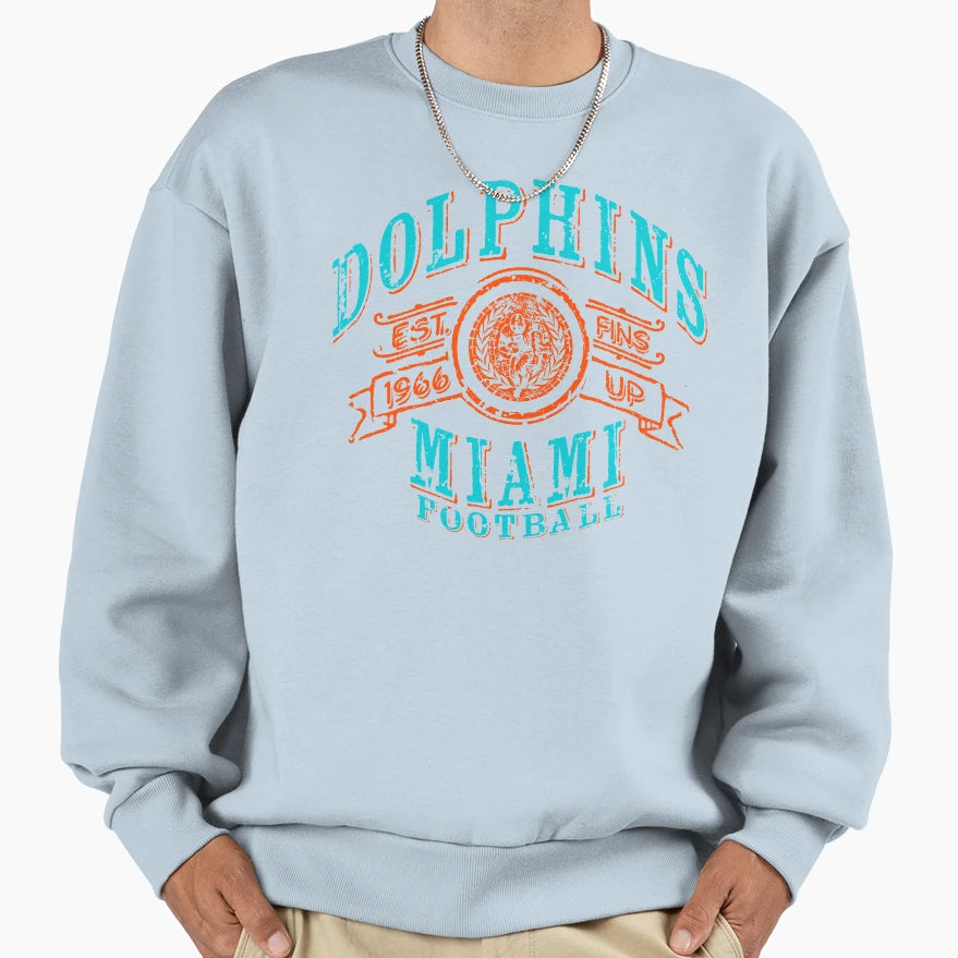 Dolphins Football Sweatshirt - Minimalist Print Unisex - T-Shirt, Sweatshirt, Hoodie
