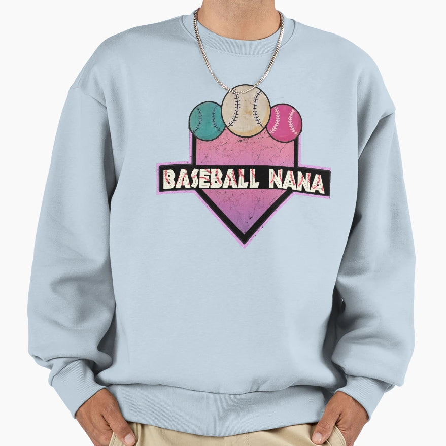 Baseball Nana Heart Sweatshirt - Minimalist Print for Adults - T-Shirt, Sweatshirt, Hoodie