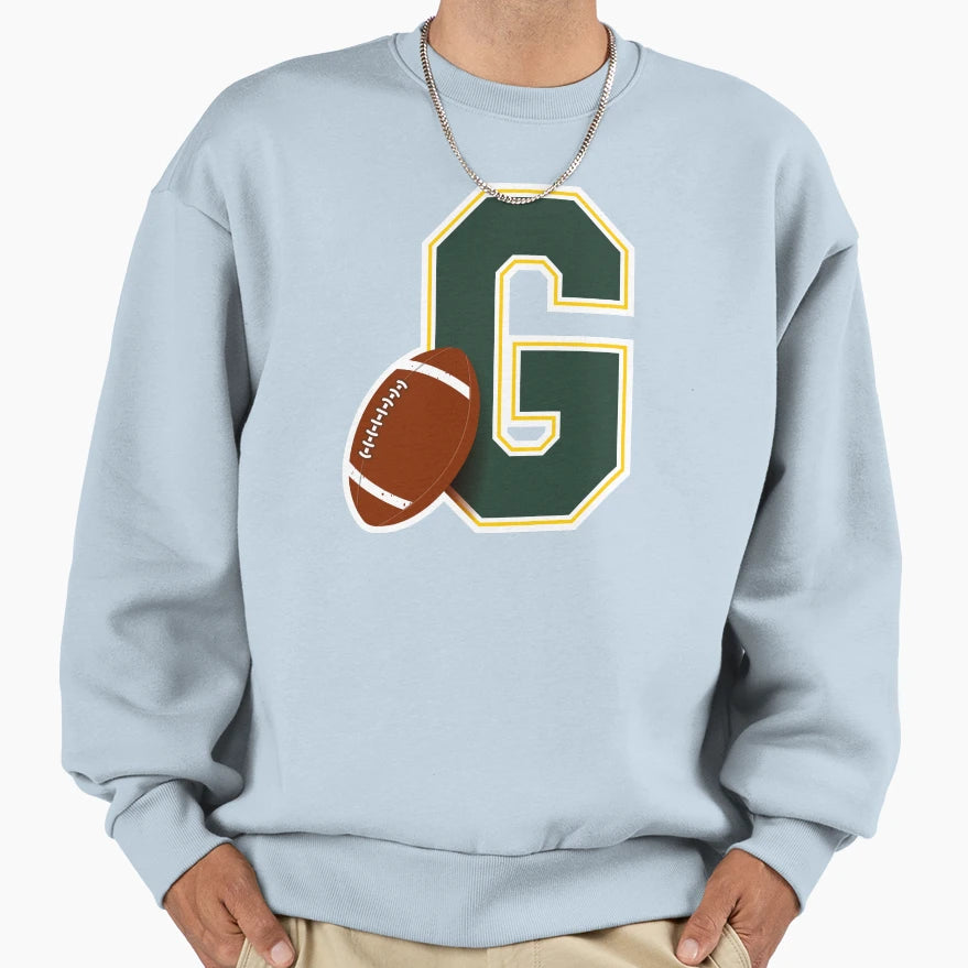 Green Bay Football Monogram Sweatshirt - Custom Art Print Unisex - T-Shirt, Sweatshirt, Hoodie