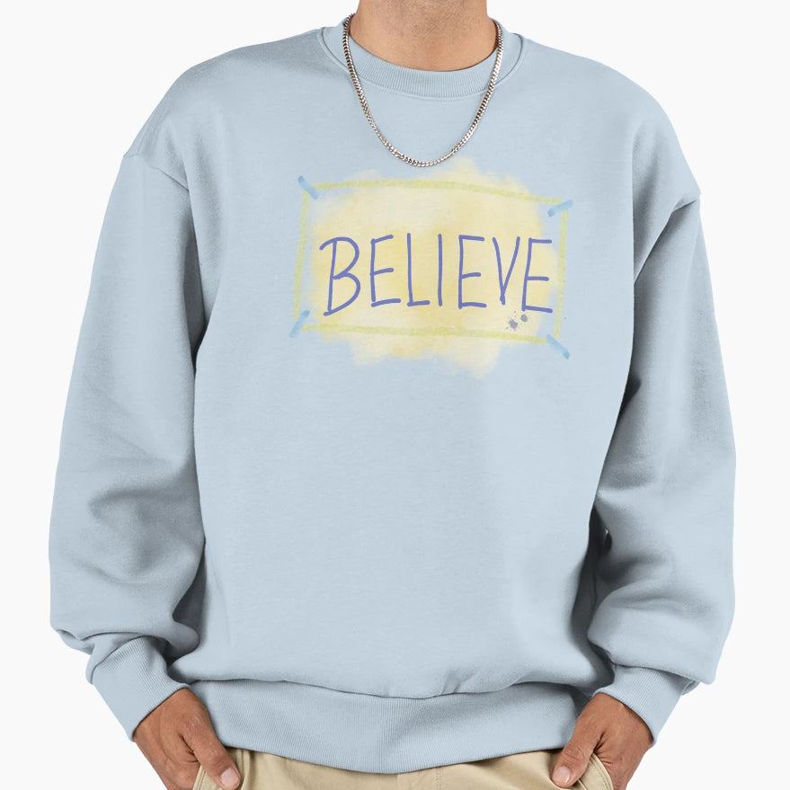 Ted Lasso Believe Sign Sweatshirt - Custom Art Print for Adults - T-Shirt, Sweatshirt, Hoodie