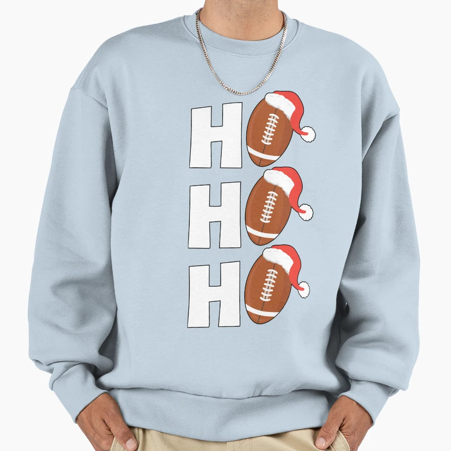 Ho Ho Ho Football Chritsmas Sweatshirt - Aesthetic Graphic for Adults - T-Shirt, Sweatshirt, Hoodie