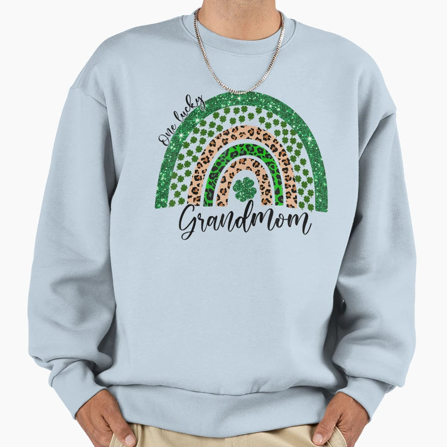 One Lucky Grandmom St Patricks Day Sweatshirt - Novelty Apparel for Adults - T-Shirt, Sweatshirt, Hoodie