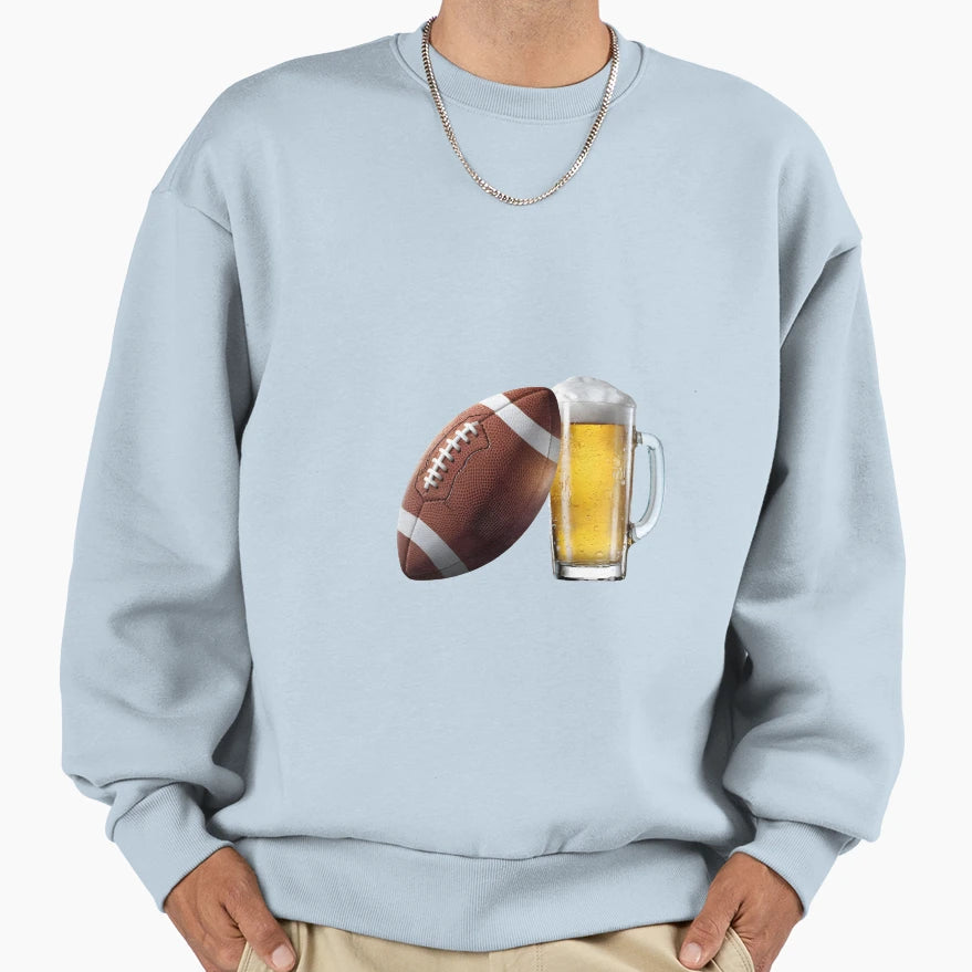 Beer And Football Sweatshirt - Streetwear Style for Adults - T-Shirt, Sweatshirt, Hoodie