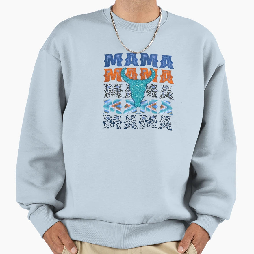 Western Mama Leopard Sweatshirt - Minimalist Print Men Women - T-Shirt, Sweatshirt, Hoodie