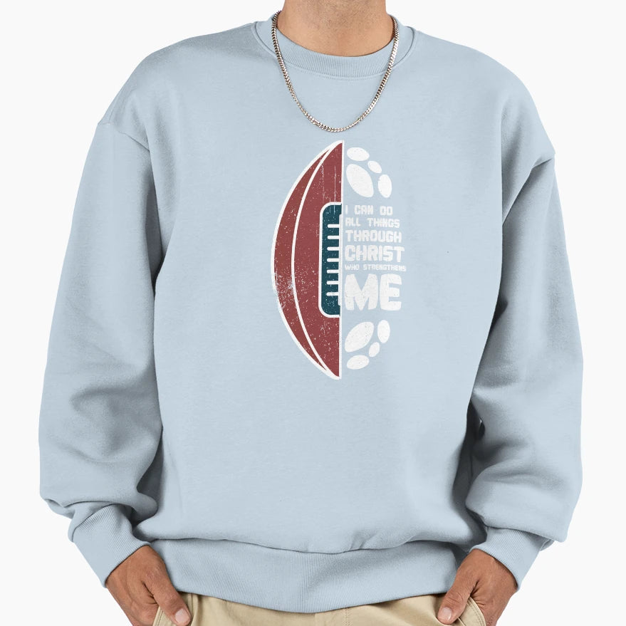Christian Football I Can Do All T-Shirt - Minimalist Print Men Women - T-Shirt, Sweatshirt, Hoodie