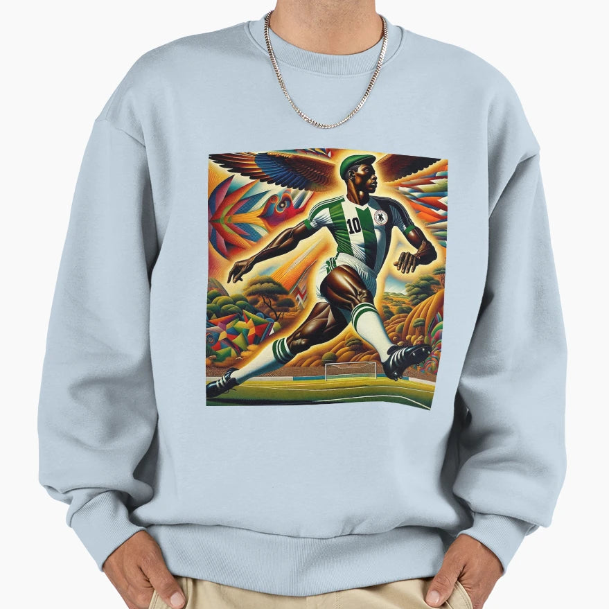 Nigeria Football Art Sweatshirt - Aesthetic Graphic for Adults - T-Shirt, Sweatshirt, Hoodie