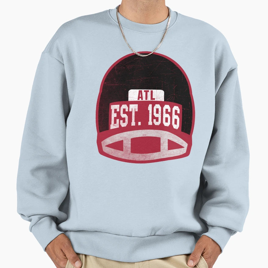Atlanta Throwback Football Helmet Sweatshirt - Custom Art Print Men Women - T-Shirt, Sweatshirt, Hoodie