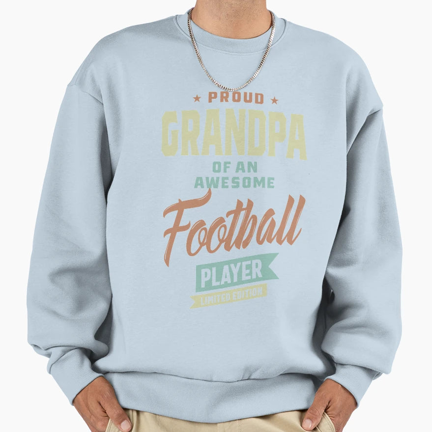 Grandpa Football Player Sweatshirt - Custom Art Print for Adults - T-Shirt, Sweatshirt, Hoodie