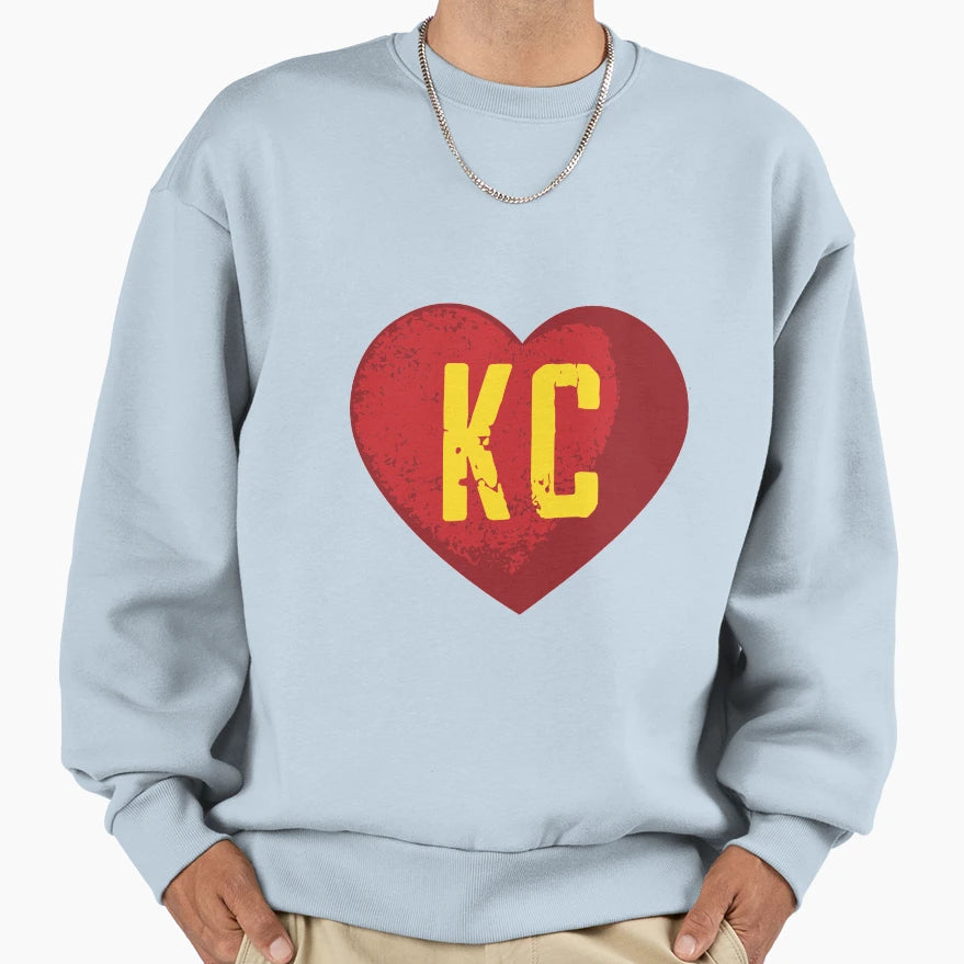 I Love Kansas City Heart Kc Football Sweatshirt - Custom Art Print Unisex - T-Shirt, Sweatshirt, Hoodie
