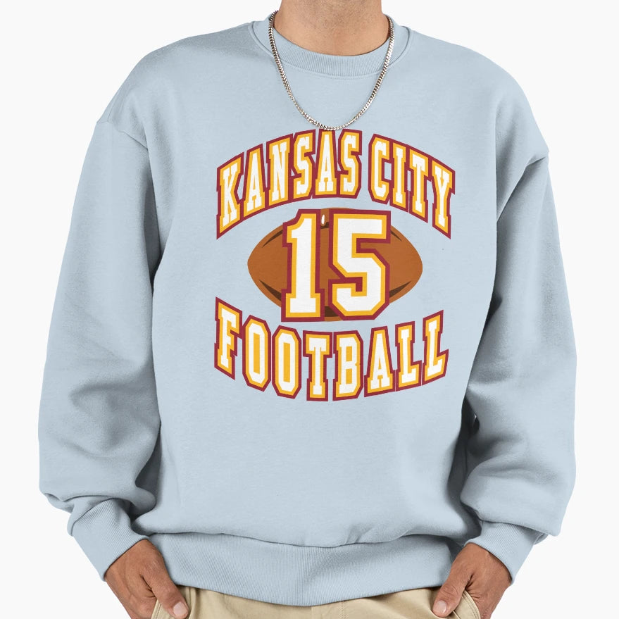 Kansas City Football 15 Sweatshirt - Trendy Graphic Men Women - T-Shirt, Sweatshirt, Hoodie