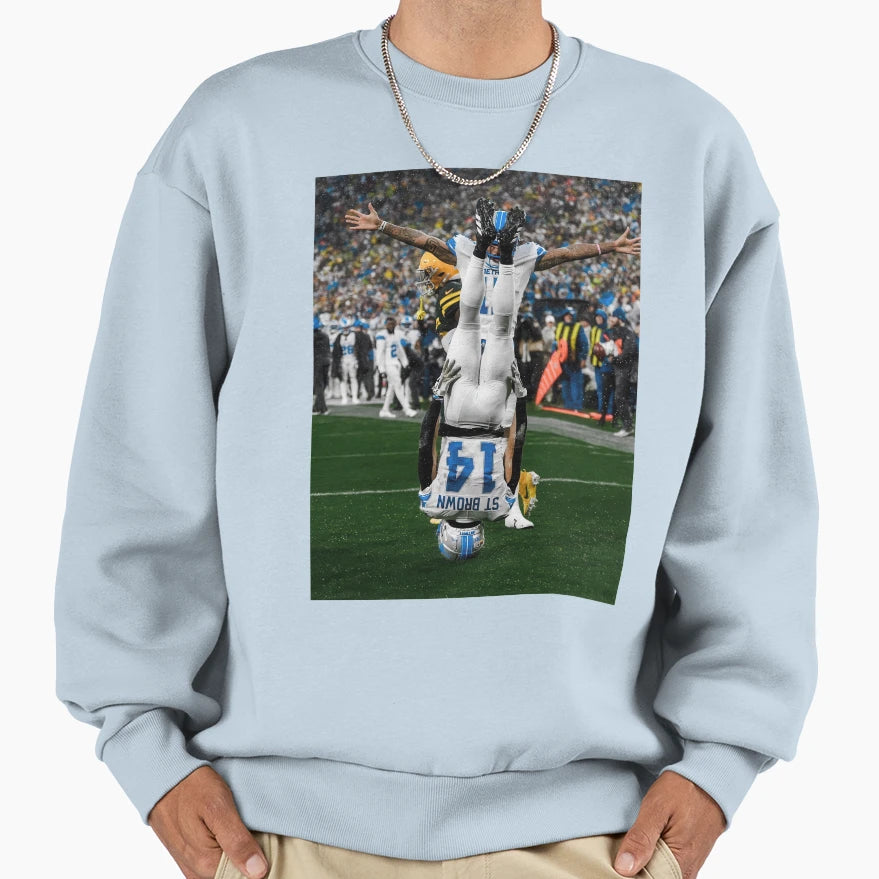 Amon Ra St Brown Celebration Sweatshirt - Trendy Graphic Unisex - T-Shirt, Sweatshirt, Hoodie