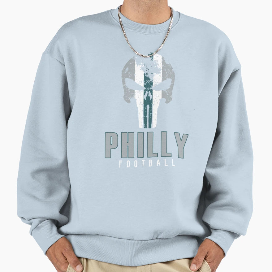 Philadelphia Pro Football Grunge Sweatshirt - Novelty Apparel Unisex - T-Shirt, Sweatshirt, Hoodie