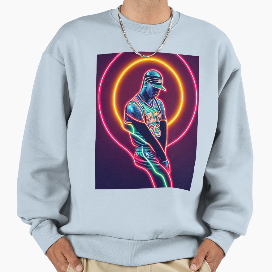 Neon Football Player Sweatshirt - Trendy Graphic for Adults - T-Shirt, Sweatshirt, Hoodie