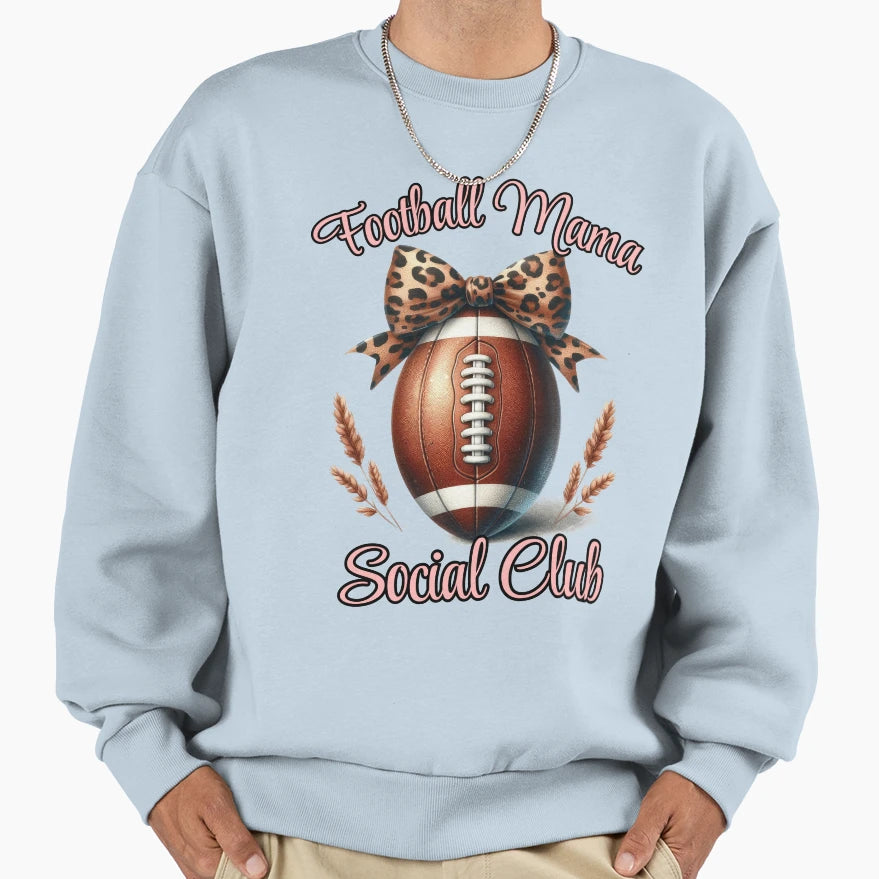 Football Mama Social Club Sweatshirt - Aesthetic Graphic Unisex - T-Shirt, Sweatshirt, Hoodie