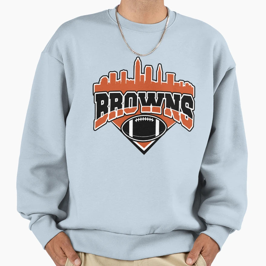 Browns Football Skyline Football Team Sweatshirt - Unique Graphic Unisex - T-Shirt, Sweatshirt, Hoodie